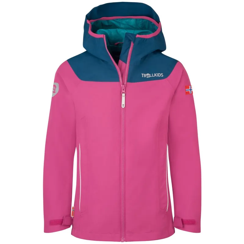 Direkt Vom Hersteller Trollkids Bergen Jacke Mädchen - Bright Berry/Madeira Blue/Dark Turquoise