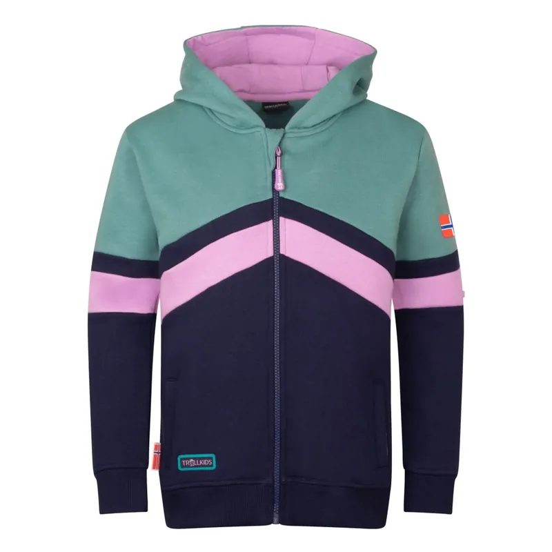 Trollkids Flekkefjord Jacke Mädchen - Deep Violet/Dusty Teal/Light Violet Sofort Bestellen