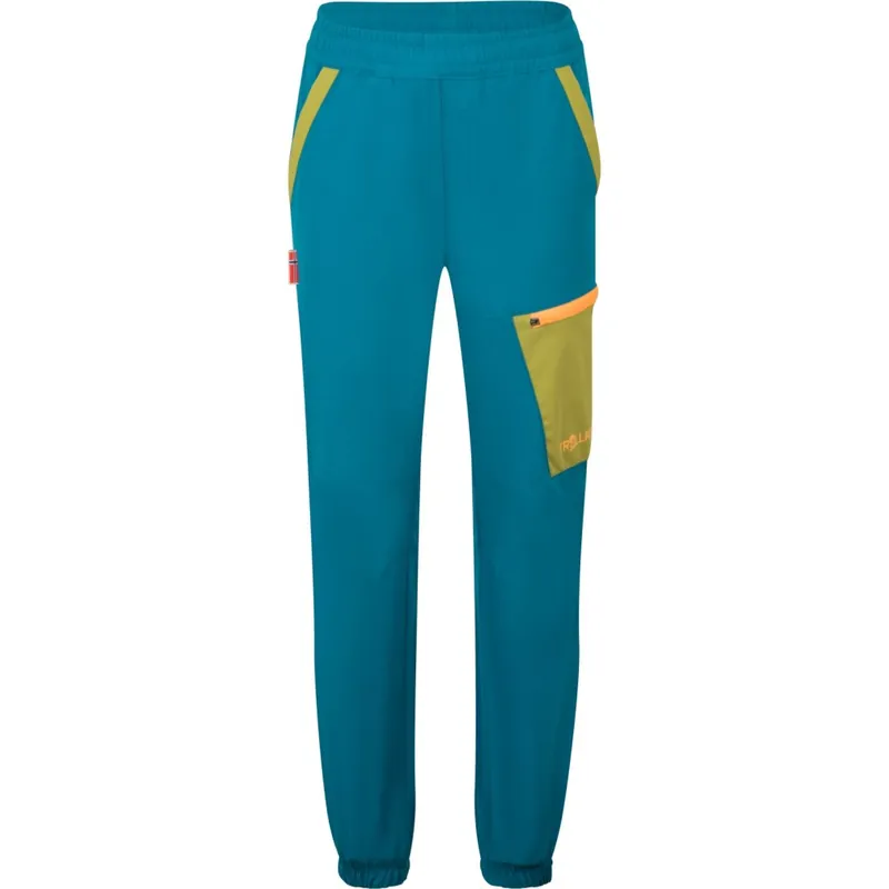 Trollkids Steinkjer Hose Kinder - Lagoon Green/Pear Green/Sahara Sunset Letzte Chance
