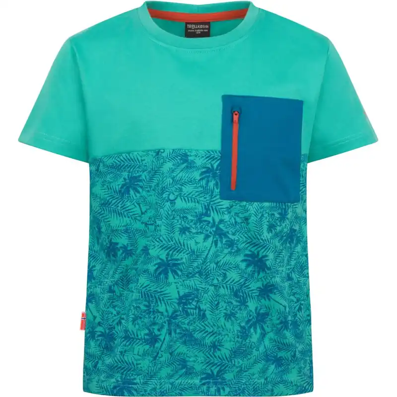Sale Trollkids Flakstad T-Shirt für Kinder - Blue Coral