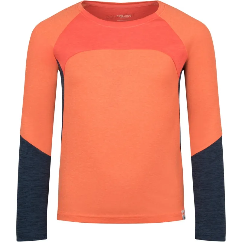Trollkids Seiland Langarmshirt Mädchen - Mellow Peach/Watermelon Echt