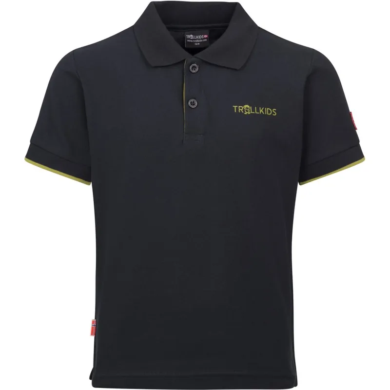 Markenware Trollkids Bergen XT Poloshirt Kinder - Black/Pear Green