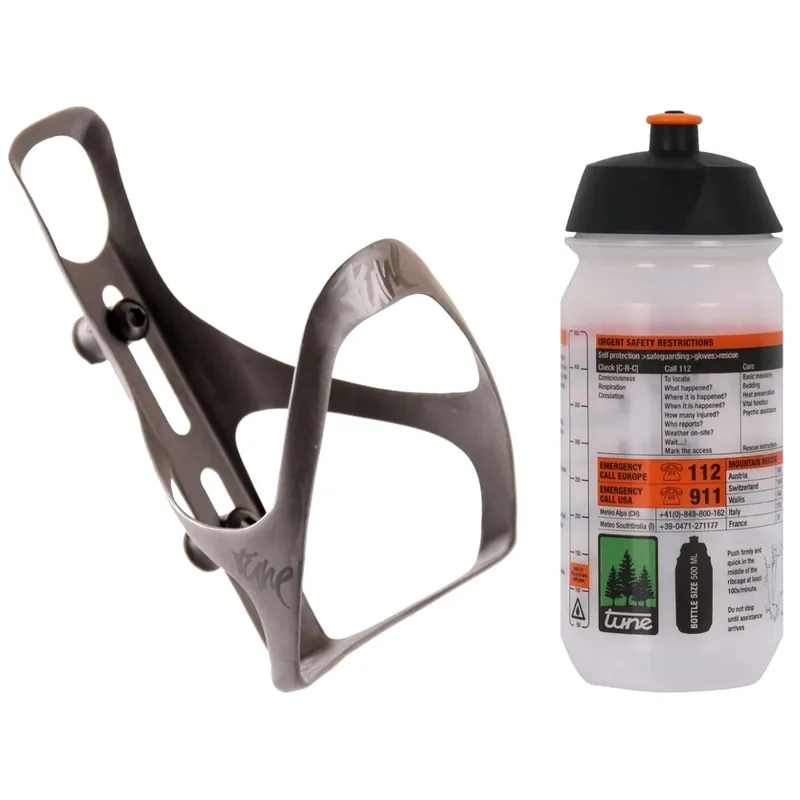 Sonderaktion Tune Wasserträger MTB Carbon Flaschenhalter inkl. Flasche - 500ml