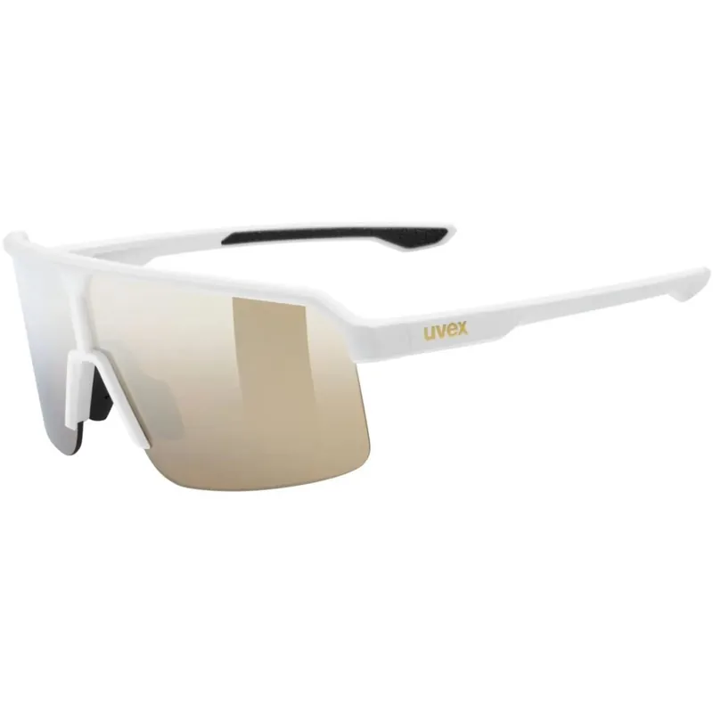 Rabatt Uvex ramp Fahrrad-Brille - white matt/mirror gold