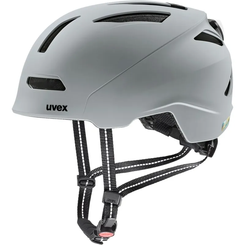 Heißes Angebot Uvex urban planet LED Fahrradhelm - rhino matt