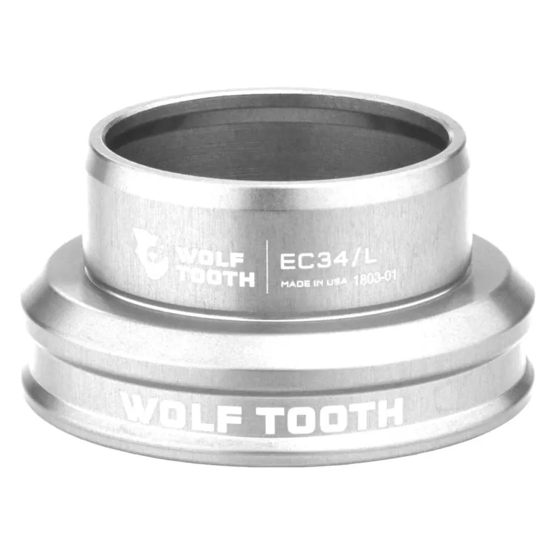Heißes Angebot Wolf Tooth Premium EC Steuersatz Unterteil - 1 1/8" - EC34/30 - rohsilber