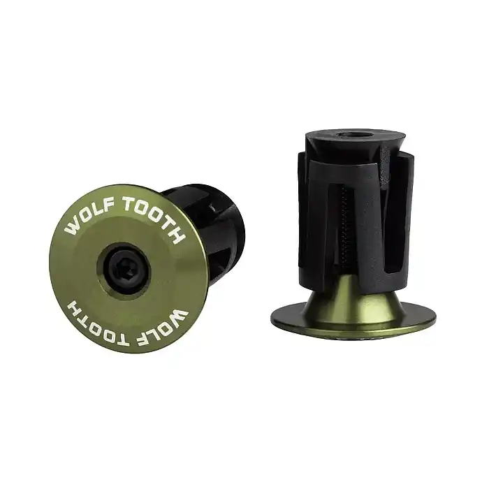 Knallerangebot Wolf Tooth Aluminium Lenkerstopfen - oliv