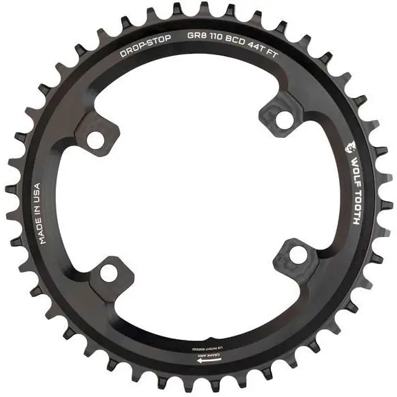Wolf Tooth Kettenblatt für Shimano GRX 110 BCD 4-Arm - Drop Stop - schwarz Wochenendangebot