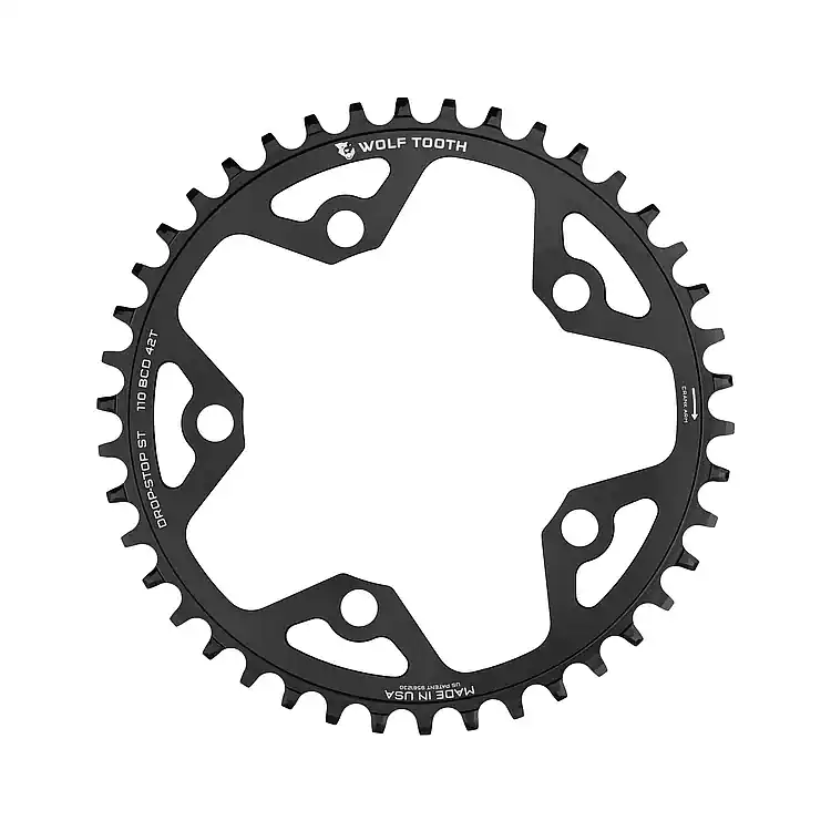 Wolf Tooth Gravel/CX/Road Kettenblatt 110 BCD 5-Arm Drop Stop ST - schwarz Online Kaufen