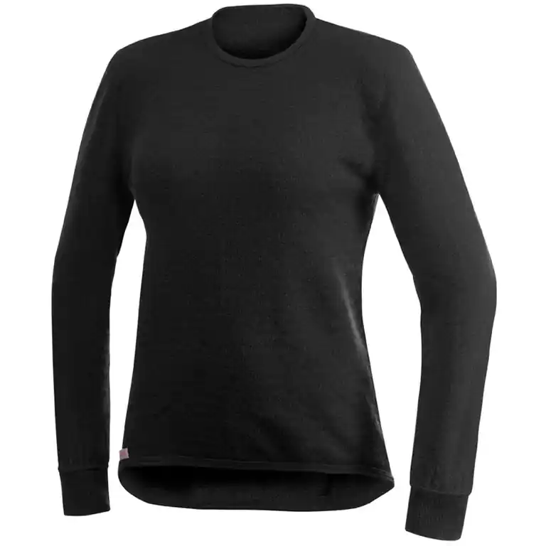 Nur Heute Woolpower Crewneck 200 Langarm-Unterhemd Unisex - schwarz