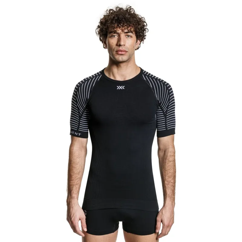 X-Bionic Invent 4.0 LT Round Neck Kurzarm-Unterhemd Herren - opal black/arctic white Super-Preis