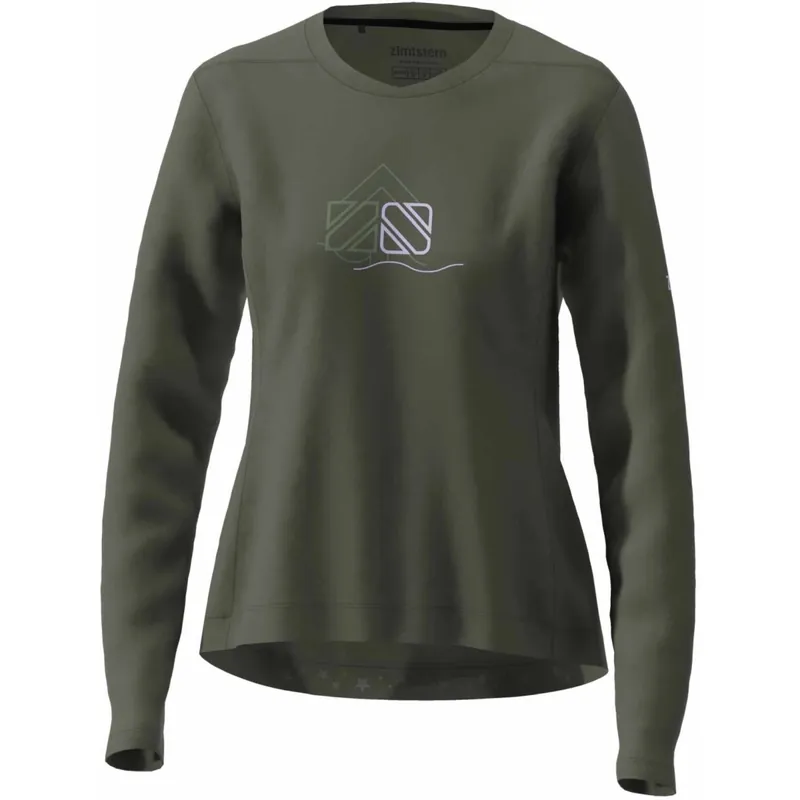 Billig Zimtstern EcoFlowz Langarm MTB-Trikot Damen - Forest Night