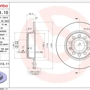 BREMBO 08.B413.11 - Bremsscheibe - PRIME LINE - UV Coated Top-Preis