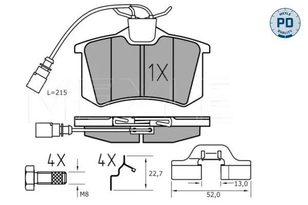MEYLE 025 235 5417/PD - Bremsbelagsatz, Scheibenbremse - MEYLE-PD Advanced performance and design. Angebot