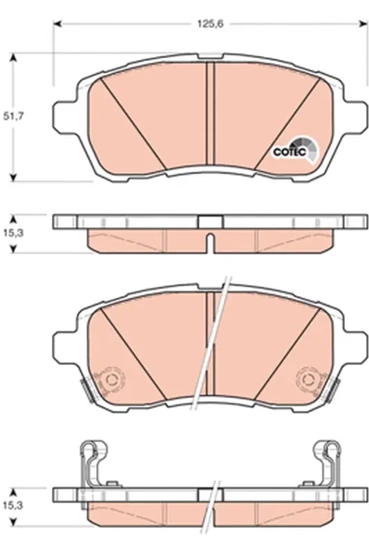 Neu Im Sortiment TRW GDB3437 - Bremsbelagsatz, Scheibenbremse - COTEC