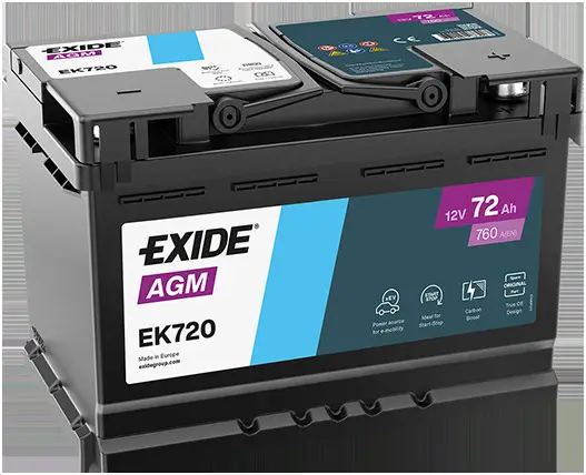 EXIDE EK720 - Starterbatterie - AGM 72Ah 760 A 12 V Sofort Bestellen