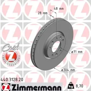 Sichere Zahlung ZIMMERMANN 440.3128.20 - Bremsscheibe - COAT Z