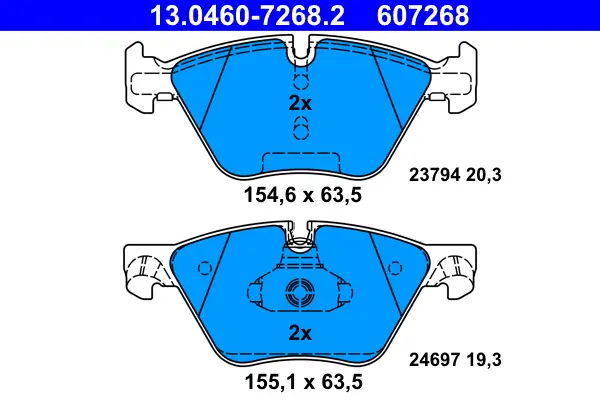 ATE 13.0460-7268.2 - Bremsbelagsatz, Scheibenbremse Neu