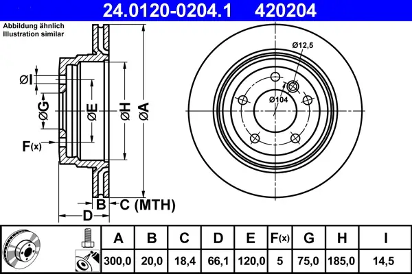 Preisknaller ATE 24.0120-0204.1 - Bremsscheibe