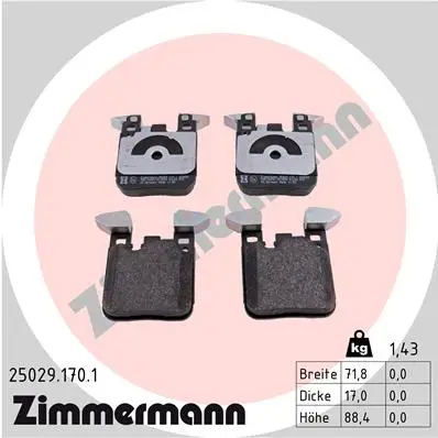 ZIMMERMANN 25029.170.1 - Bremsbelagsatz, Scheibenbremse Angebot