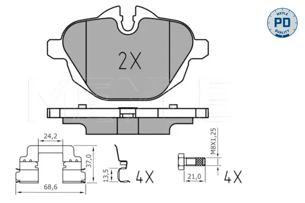 MEYLE 025 245 6118/PD - Bremsbelagsatz, Scheibenbremse - MEYLE-PD Advanced performance and design. Mega-Angebot