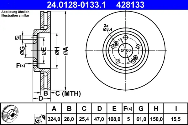 Sonderaktion ATE 24.0128-0133.1 - Bremsscheibe
