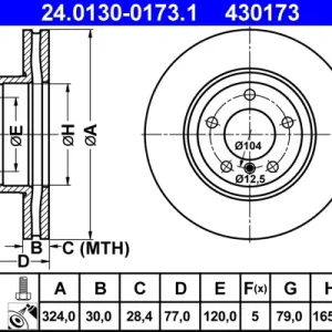 Sofort Bestellen ATE 24.0130-0173.1 - Bremsscheibe