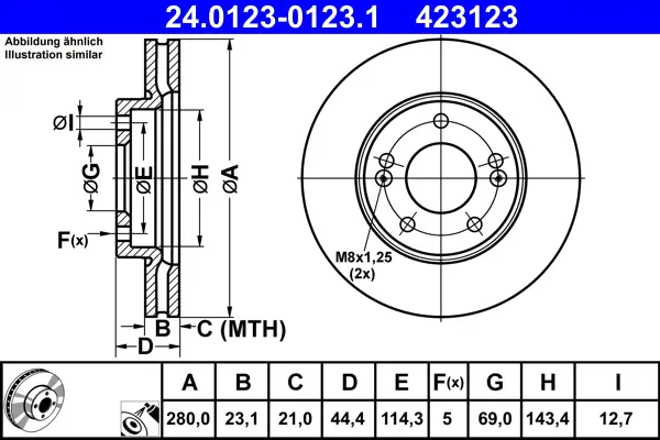 Echt ATE 24.0123-0123.1 - Bremsscheibe