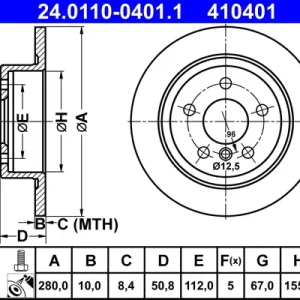 Sofort Bestellen ATE 24.0110-0401.1 - Bremsscheibe