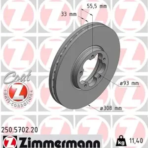 Versand Am Gleichen Tag ZIMMERMANN 250.5702.20 - Bremsscheibe - COAT Z
