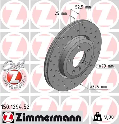 ZIMMERMANN 150.1294.52 - Bremsscheibe - SPORT COAT Z Meistverkauft