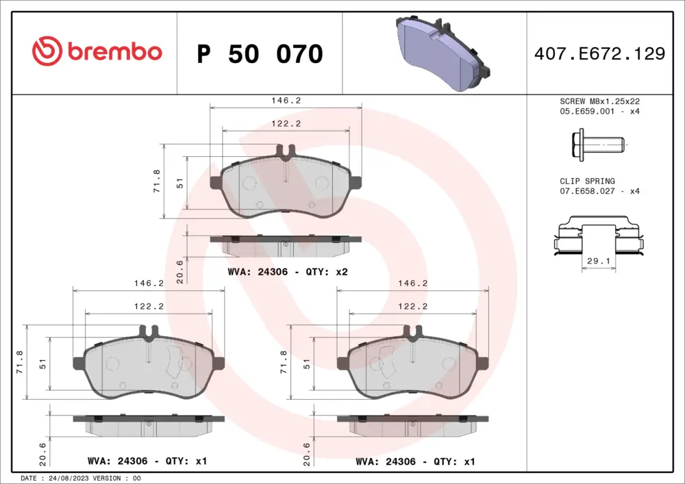 Knallerangebot BREMBO P 50 070 - Bremsbelagsatz, Scheibenbremse - PRIME LINE
