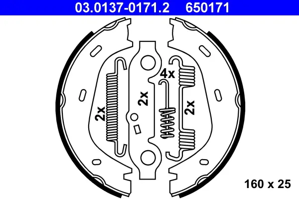 ATE 03.0137-0171.2 - Bremsbackensatz, Feststellbremse Wochenendangebot