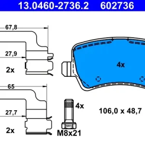 Sonderangebot ATE 13.0460-2736.2 - Bremsbelagsatz, Scheibenbremse