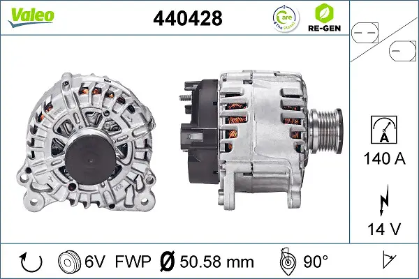 VALEO 440428 - Generator - VALEO RE-GEN REMANUFACTURED Top-Preis