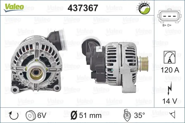 Expressversand VALEO 437367 - Generator - VALEO RE-GEN REMANUFACTURED