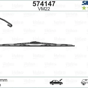 Jetzt Kaufen VALEO VM22 Scheibenwischer 574147 - SILENCIO CONVENTIONAL SINGLE