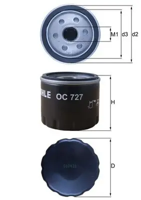 Zertifiziert MAHLE OC 727 - Ölfilter