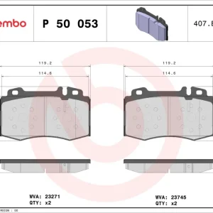 Highlight BREMBO P 50 053 - Bremsbelagsatz, Scheibenbremse - PRIME LINE