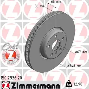 Meistverkauft ZIMMERMANN 150.2936.20 - Bremsscheibe - COAT Z