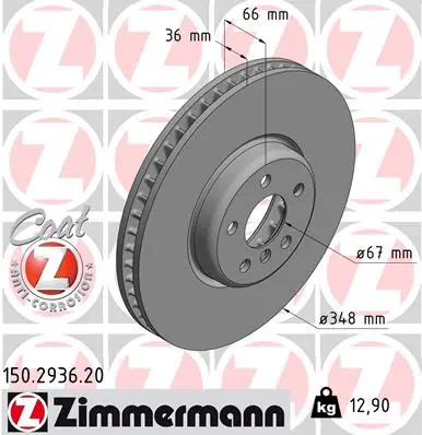 Meistverkauft ZIMMERMANN 150.2936.20 - Bremsscheibe - COAT Z
