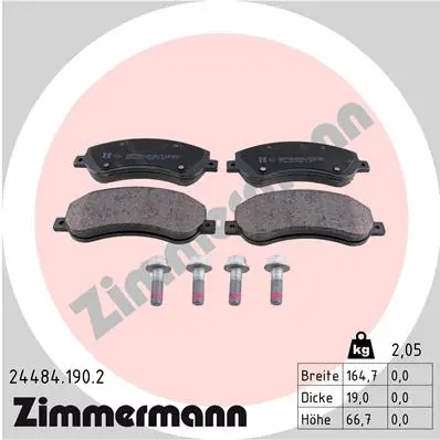 ZIMMERMANN 24484.190.2 - Bremsbelagsatz, Scheibenbremse Mega-Angebot
