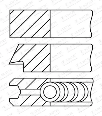 Beliebt GOETZE ENGINE 08-432200-10 - Kolbenringsatz - Goetze Diamond Coated LKZ-Ring