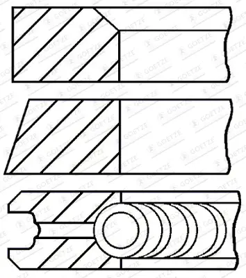 Neue Kollektion GOETZE ENGINE 08-440800-00 - Kolbenringsatz