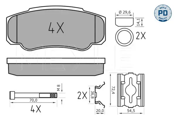 Top-Angebot MEYLE 025 239 2120/PD - Bremsbelagsatz, Scheibenbremse - MEYLE-PD Advanced performance and design.