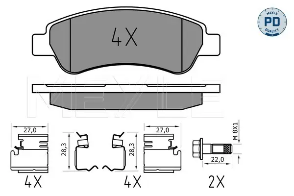 Preis Gesenkt MEYLE 025 244 6519/PD - Bremsbelagsatz, Scheibenbremse - MEYLE-PD Advanced performance and design.