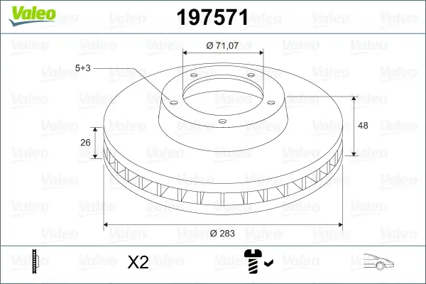 Heißes Angebot VALEO 197571 - Bremsscheibe