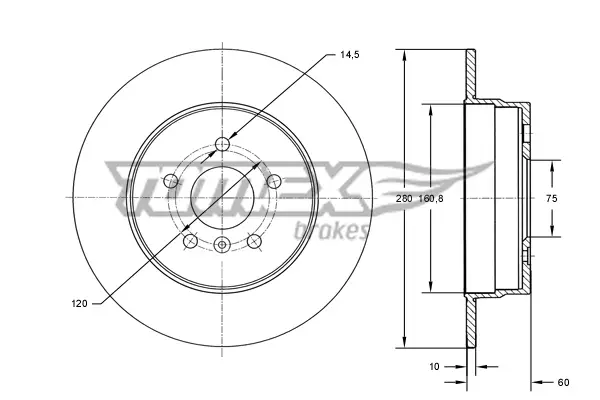 Echt TOMEX Brakes TX 71-45 - Bremsscheibe