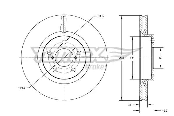 TOMEX Brakes TX 73-23 - Bremsscheibe Preis Gesenkt