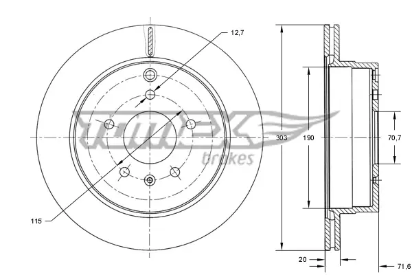 TOMEX Brakes TX 73-71 - Bremsscheibe Garantierte Lieferung